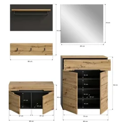 Wohnen Flurmöbel Kombination modern - Norja (fünfteilig)