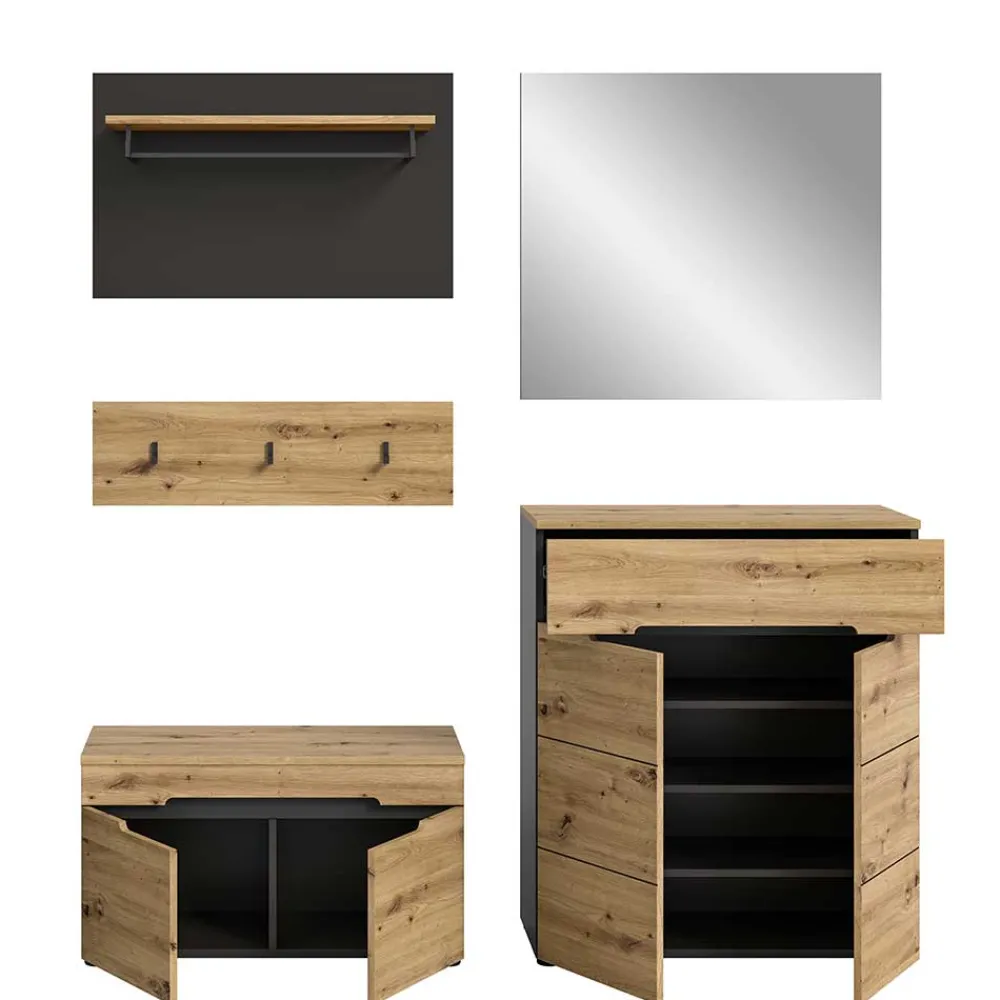 Wohnen Flurmöbel Kombination modern - Norja (fünfteilig)