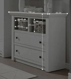 Wohnen Flurmöbel Set Chelles in Landhausstil (dreiteilig)