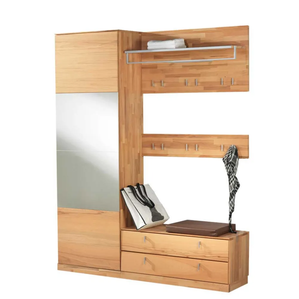 Wohnen Flurmöbel Set Coestra aus Kernbuche Massivholz (vierteilig)