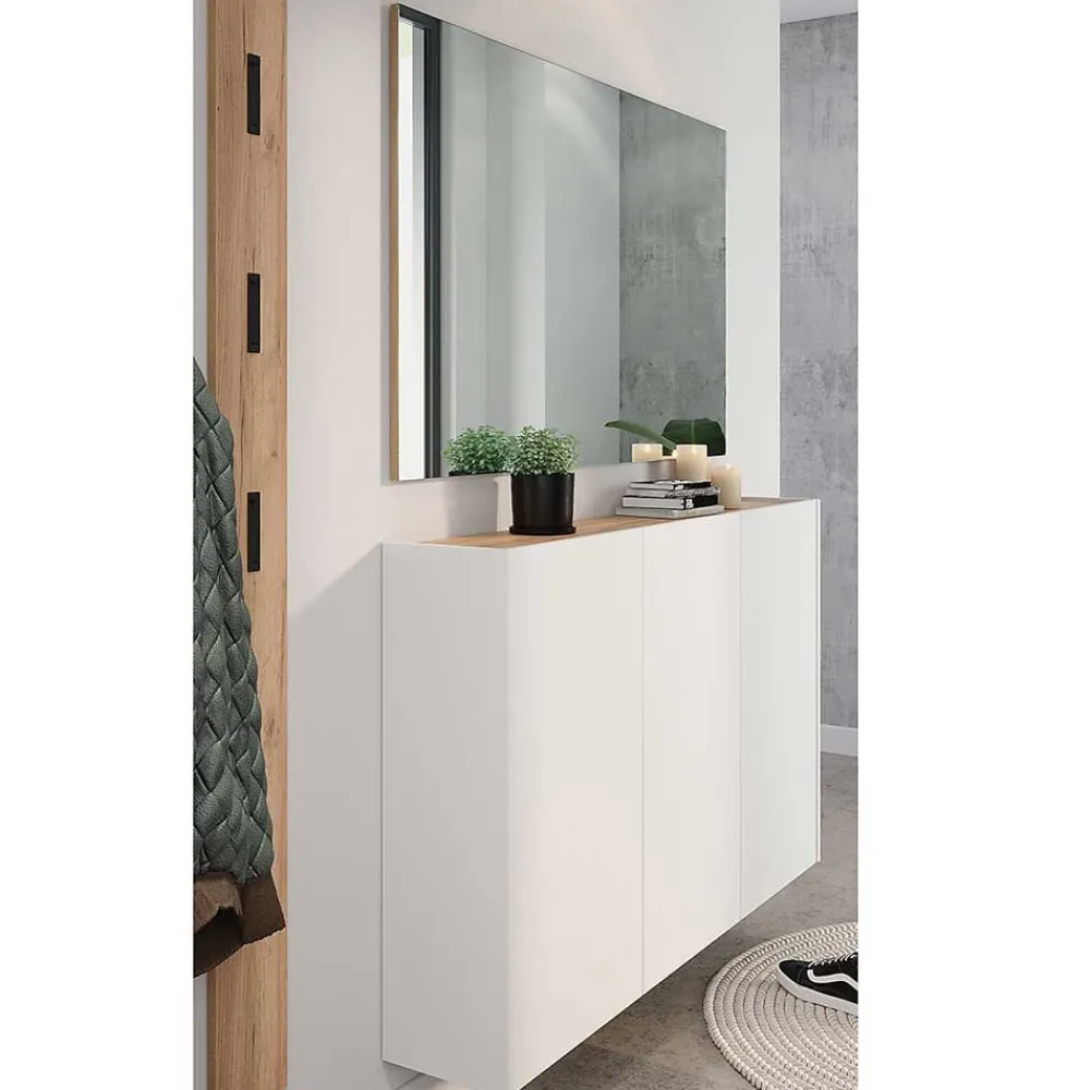 Wohnen Flurmöbel Set in Weiß - Cuyano (dreiteilig)