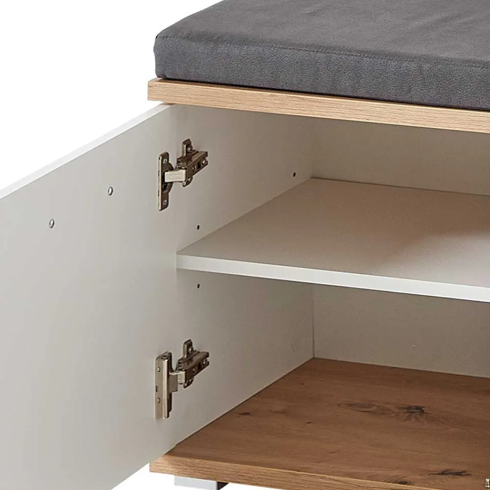 Wohnen Flurmöbel Set in Weiß & Wildeiche - Symbrosia (fünfteilig)