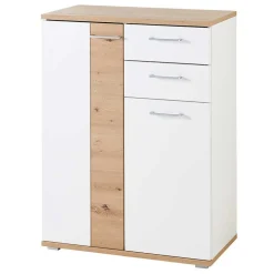 Wohnen Flurmöbel Set in Weiß & Wildeiche - Symbrosia (fünfteilig)