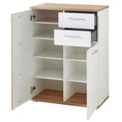 Wohnen Flurmöbel Set in Weiß & Wildeiche - Symbrosia (fünfteilig)