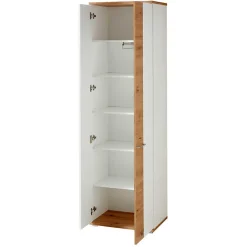 Wohnen Flurmöbel Set in Weiß & Wildeiche - Symbrosia (fünfteilig)