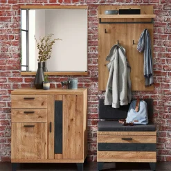 Wohnen Garderoben|Garderoben*Flurmöbel Set in Wildeiche - Elprisca (vierteilig)