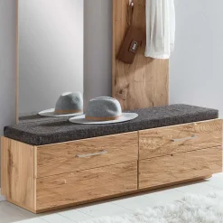 Wohnen Flurmöbel Set Macusos aus Balkeneiche Massivholz (dreiteilig)