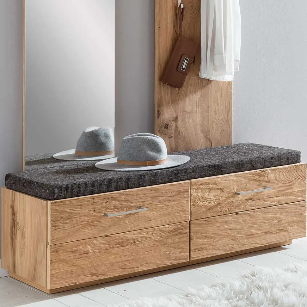 Wohnen Flurmöbel Set Macusos aus Balkeneiche Massivholz (dreiteilig)