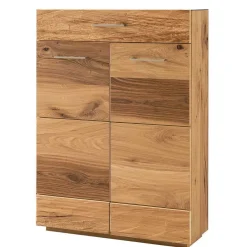 Wohnen Garderoben|Garderoben*Flurmöbel Set mit Furnier Balkeneiche Macusos & Glas Anthrazit (vierteilig)