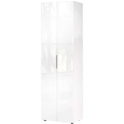 Wohnen Flurschrank mit Glasfront in Weiß - Kofi