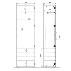 Wohnen Flurschrank mit Glasfront in Weiß - Kofi