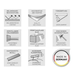 Wohnen Flurschrank mit Glasfront in Weiß - Kofi