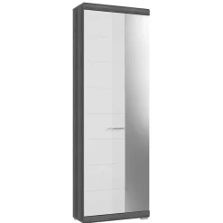 Wohnen Garderobenschränke*Flurschrank mit Spiegeltür in Weiß HG - Nancys