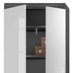 Wohnen Garderobenschränke*Flurschrank mit Spiegeltür in Weiß HG - Nancys