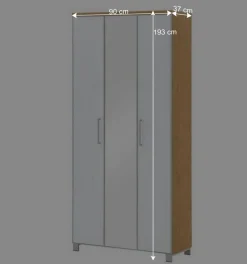 Wohnen Garderobenschränke*Flurschrank Wynoca in Weiß Glas beschichtet