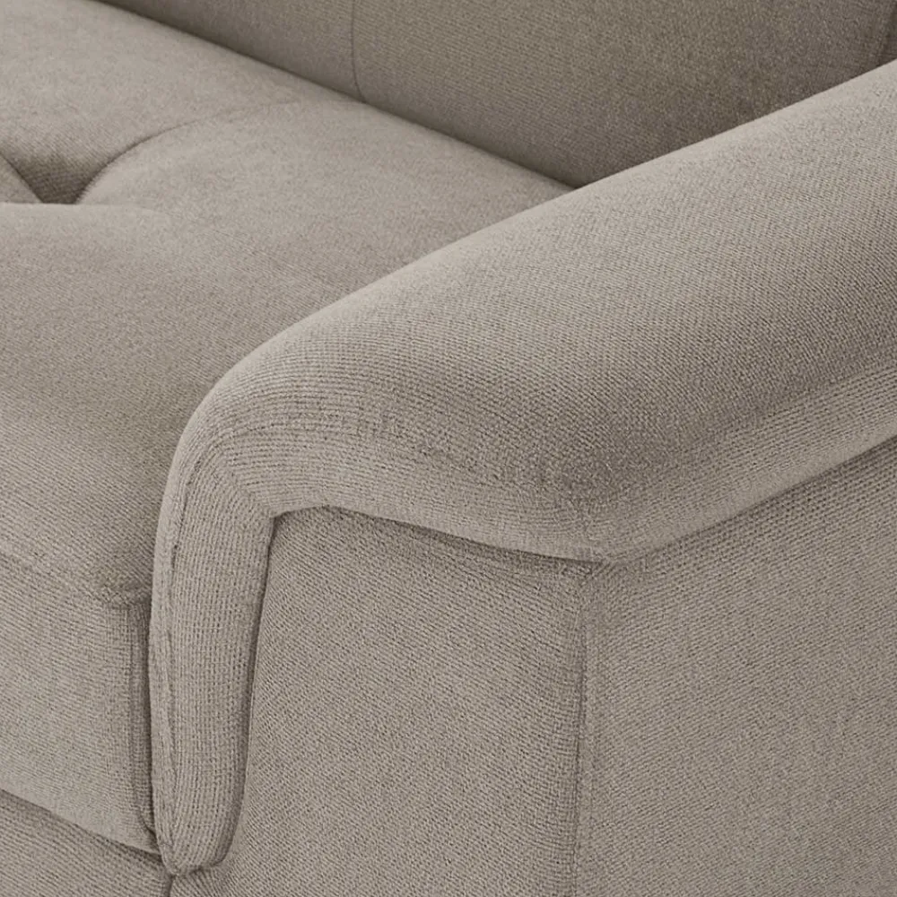 Wohnen Fünfsitzer Eckcouch in Beige - Hisa