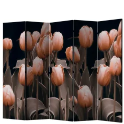 Wohnen Wohnzimmer-Regale|Paravents*Foto Paravent aus Leinwand mit Tulpen Motiv - Tofos