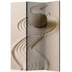 Wohnen Asiatische Möbel*Foto Paravent mit Zen Motiv in Beige - Lasha