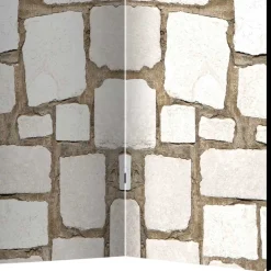 Wohnen Paravents*Foto Paravent Weiße Steinmauer - Custon
