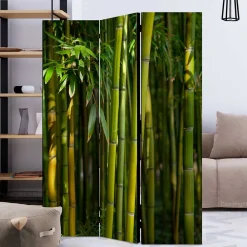 Wohnen Wohnzimmer-Regale|Paravents*Fotodruck Paravent Bambus Halme & Blätter - Lecodas