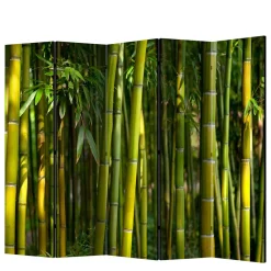 Wohnen Wohnzimmer-Regale|Paravents*Fotodruck Paravent Bambus Halme & Blätter - Lecodas