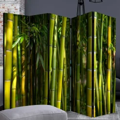 Wohnen Wohnzimmer-Regale|Paravents*Fotodruck Paravent Bambus Halme & Blätter - Lecodas