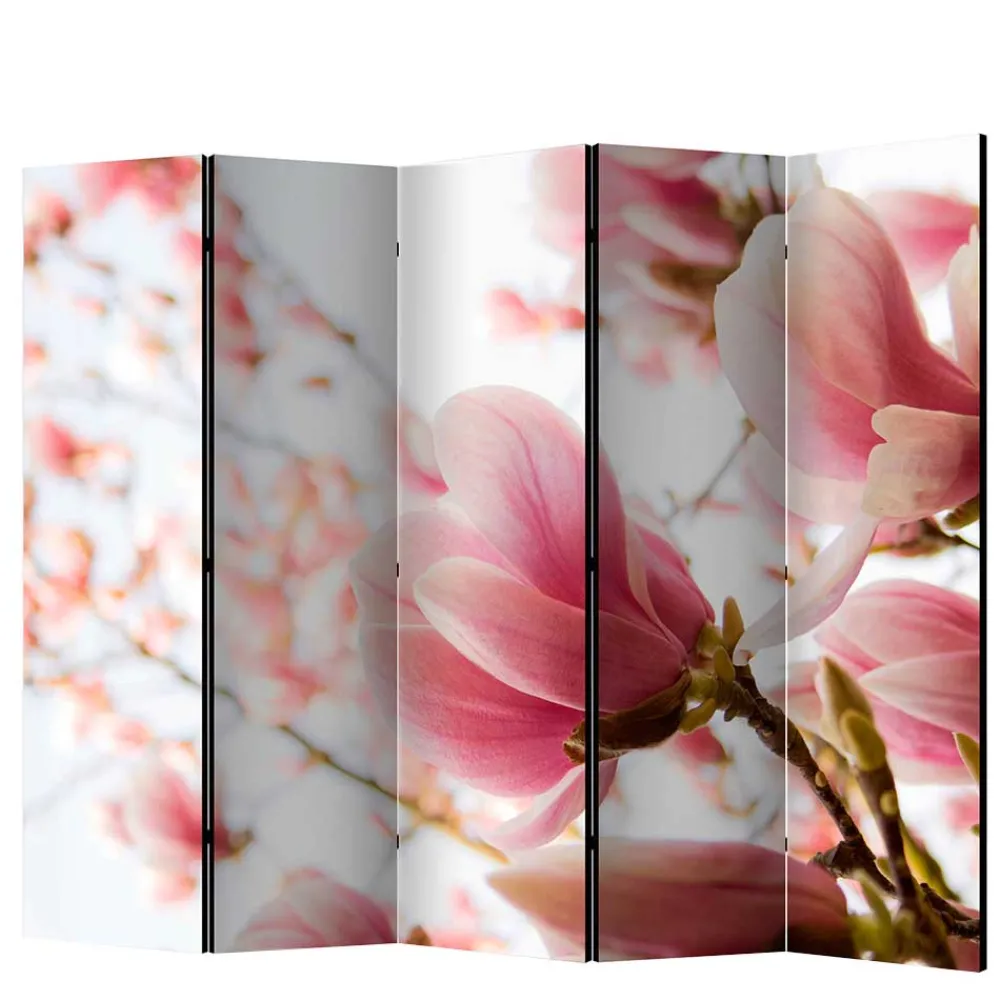 Wohnen Fotodruck Paravent mit Motiv Pinke Magnolien - Amuting