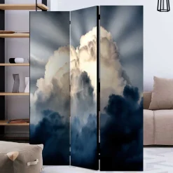 Wohnen Fotodruck Paravent Wolkiger Himmel - Millie