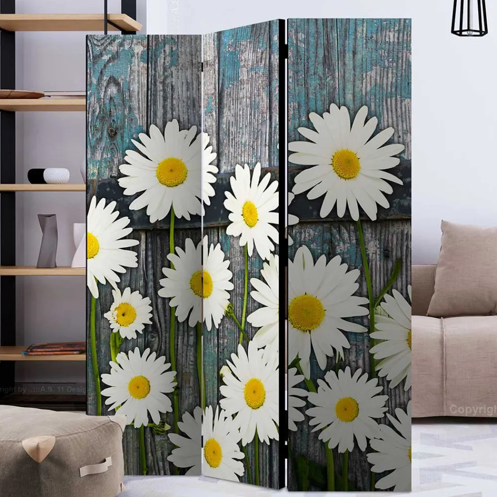 Wohnen Fotodruck Trennwand mit Margheriten Motiv - Badehma