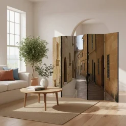 Wohnen Braune Möbel|Paravents*Fotomotiv Sichtschutz Gasse in Mallorca - Romus