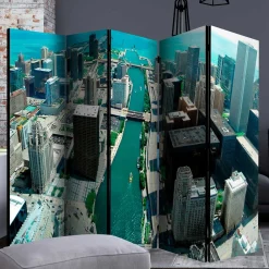 Wohnen Wohnzimmer-Regale|Paravents*Fotoprint Paravent Großstadt am Meer - Tselesto