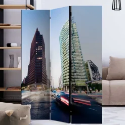 Wohnen Fotoprint Paravent Hochhäuser & Straße - Janna