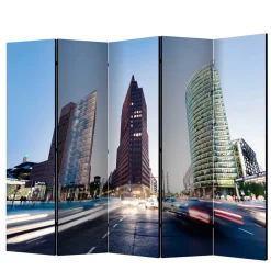 Wohnen Fotoprint Paravent Hochhäuser & Straße - Janna