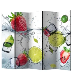 Wohnen Wohnzimmer-Regale|Paravents*Fotoprint Raumtrenner mit Früchten Wasser Eis - Piratro
