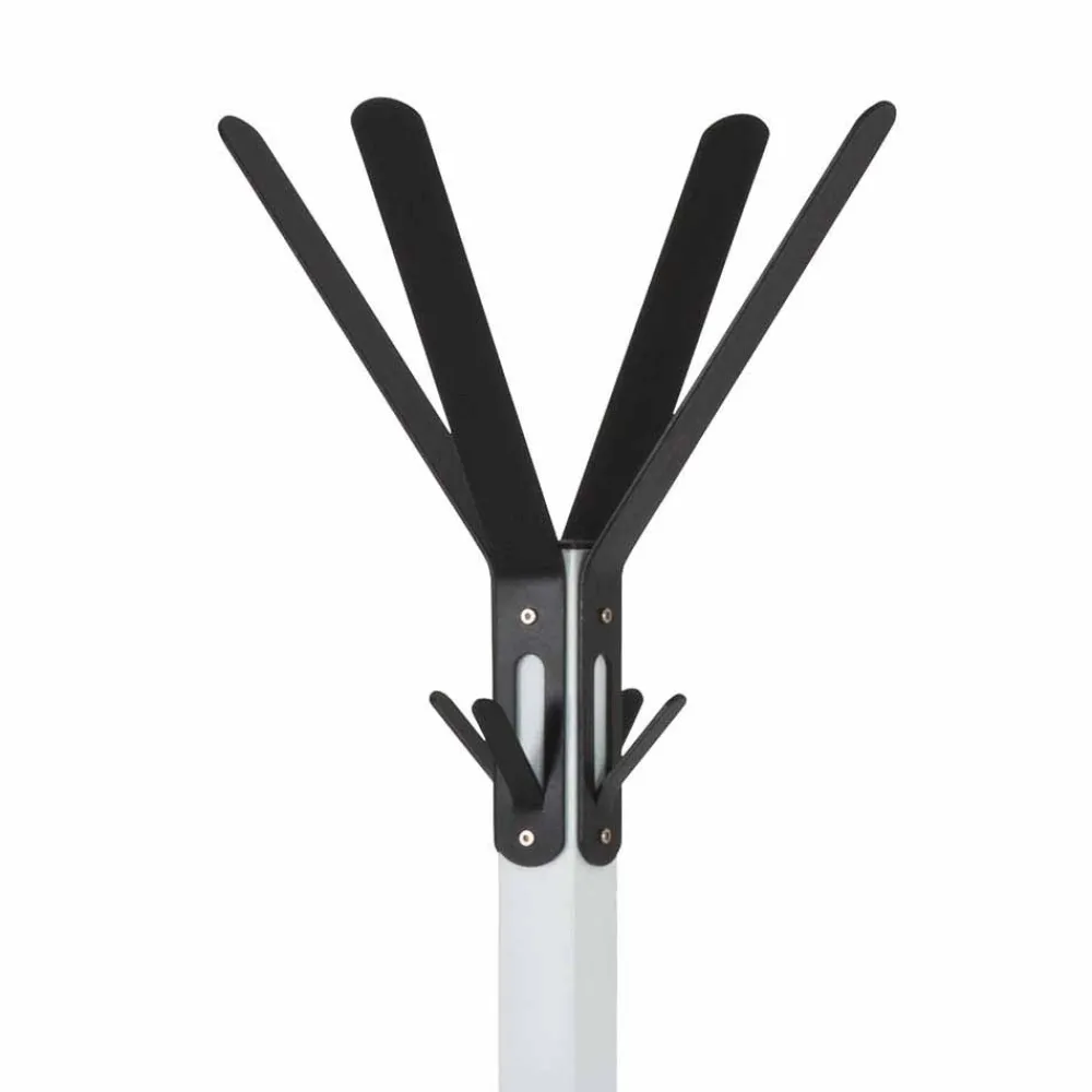 Wohnen Bürogarderoben*Frei stehender Garderobenständer in Schwarz Weiß Iliandro 178cm hoch