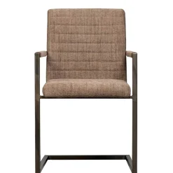 Wohnen Freischwinger Armlehnenstuhl in Braun meliert - Sicilia (2er Set)