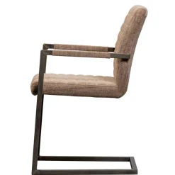 Wohnen Freischwinger Armlehnenstuhl in Braun meliert - Sicilia (2er Set)