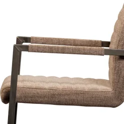 Wohnen Freischwinger Armlehnenstuhl in Braun meliert - Sicilia (2er Set)