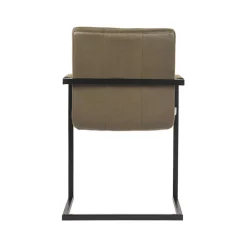 Wohnen Schwarze Möbel|Loft Möbel*Freischwinger Armlehnenstuhl in Oliv Grün - Musashy