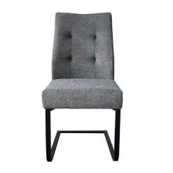 Wohnen Schwarze Möbel|Graue Möbel*Freischwinger Polsterstühle in Dunkelgrau - Zinova (2er Set)