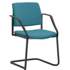 Wohnen Freischwinger Stapelstuhl in Türkis Stoff - Alino