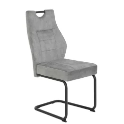 Wohnen Freischwinger Stuhl in Silbergrau - Riakust (2er Set)