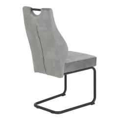 Wohnen Freischwinger Stuhl in Silbergrau - Riakust (2er Set)