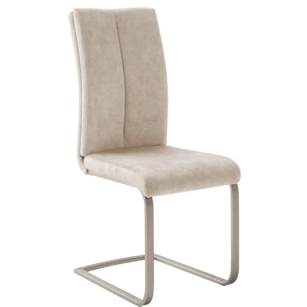 Wohnen Wohnzimmerstühle*Freischwinger-Polsterstühle in Creme - Sevilaca (4er Set)