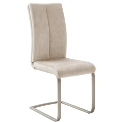 Wohnen Wohnzimmerstühle*Freischwinger-Polsterstühle in Creme - Sevilaca (4er Set)