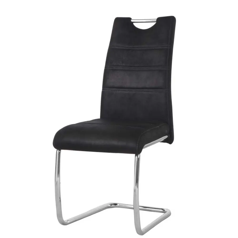 Wohnen Küchenstühle|Esszimmerstühle*Freischwingerstühle in Schwarz - Miolosan (4er Set)