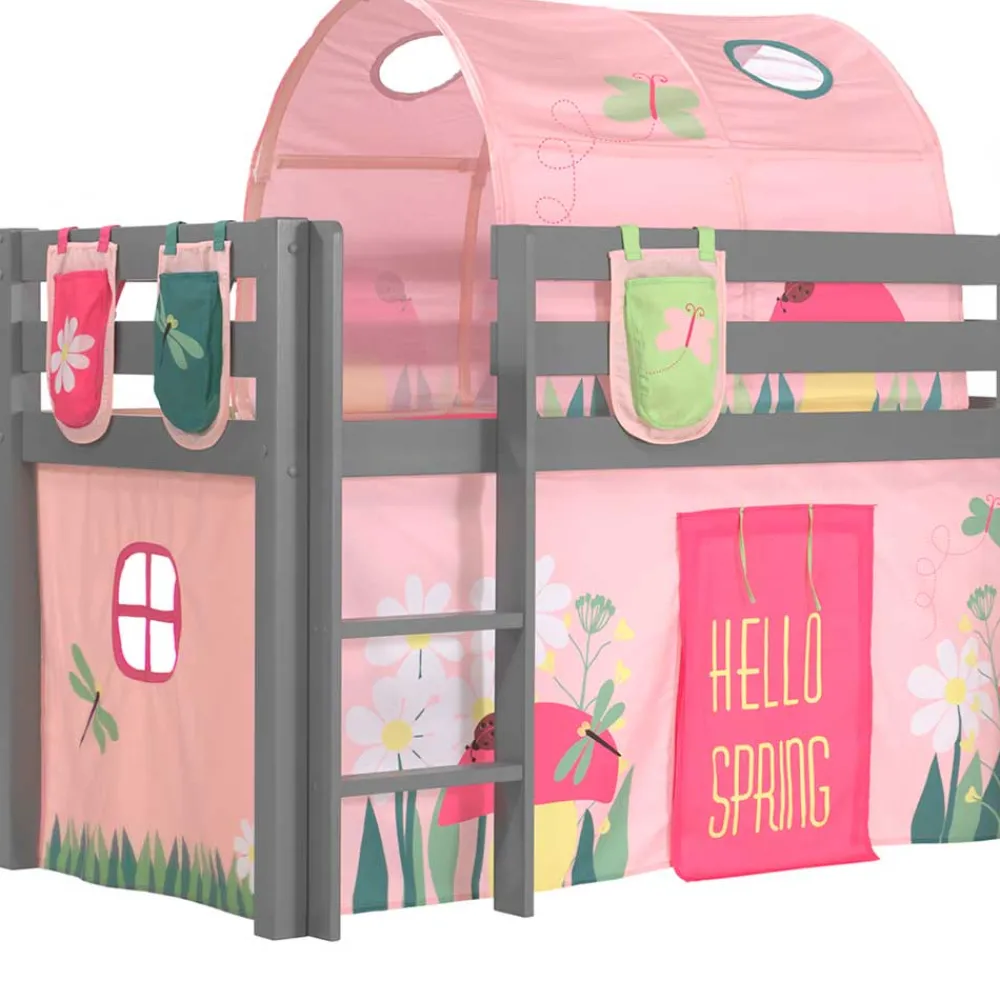 Kinder Wohnen Frühling Spielbett mit Tunnel & Rutsche - Barosio