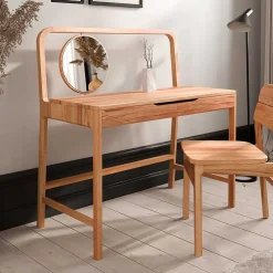 Wohnen Frisiertisch mit Spiegel aus Kernbuche - Lana