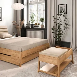 Wohnen Küchenbänke|Esszimmerbänke*Funktionelle Schlafzimmerbank aus Wildeiche - Laida