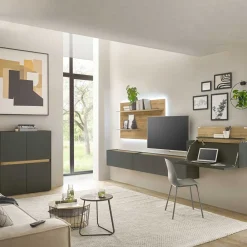 Wohnen Wohnwände|Wohnwand*Funktionelle Wohnwand Möbel - Ahilav (fünfteilig)